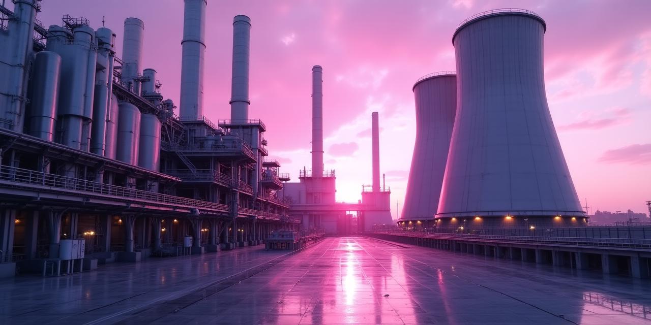 Modern high-capacity industrial power generation facility with complex burner infrastructure