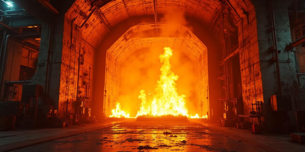 Internal view of a high-temperature industrial kiln with regenerative burner systems